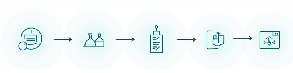 データ収集、処理、分析、可視化のステップを示す技術フロー図