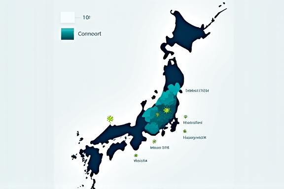 感染症の広がりを示す日本の地図